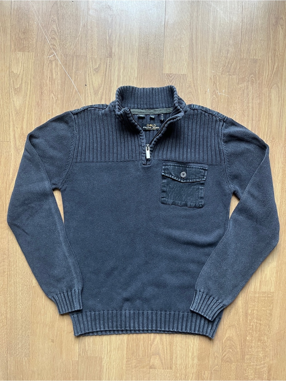 Point Zero Dark Gray Half-Zip Knit Sweater - Men’s Medium